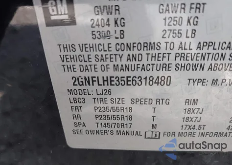 2014 Chevrolet Equinox Ltz z USA, uszkodzony, nr VIN 2GNFLHE35E6318480